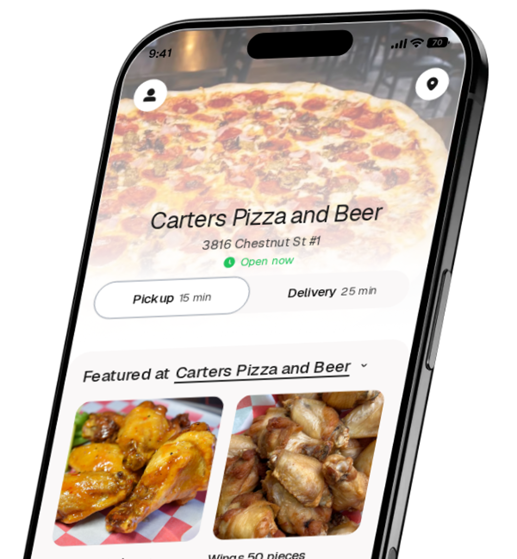 Carters Pizza and Beer app preview